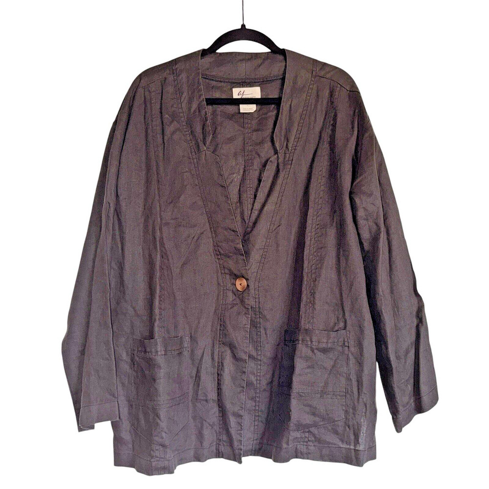 Andrea Jovine Sz L Linen Cardigan/Jacket Minimalist Lagenlook‎ Boho